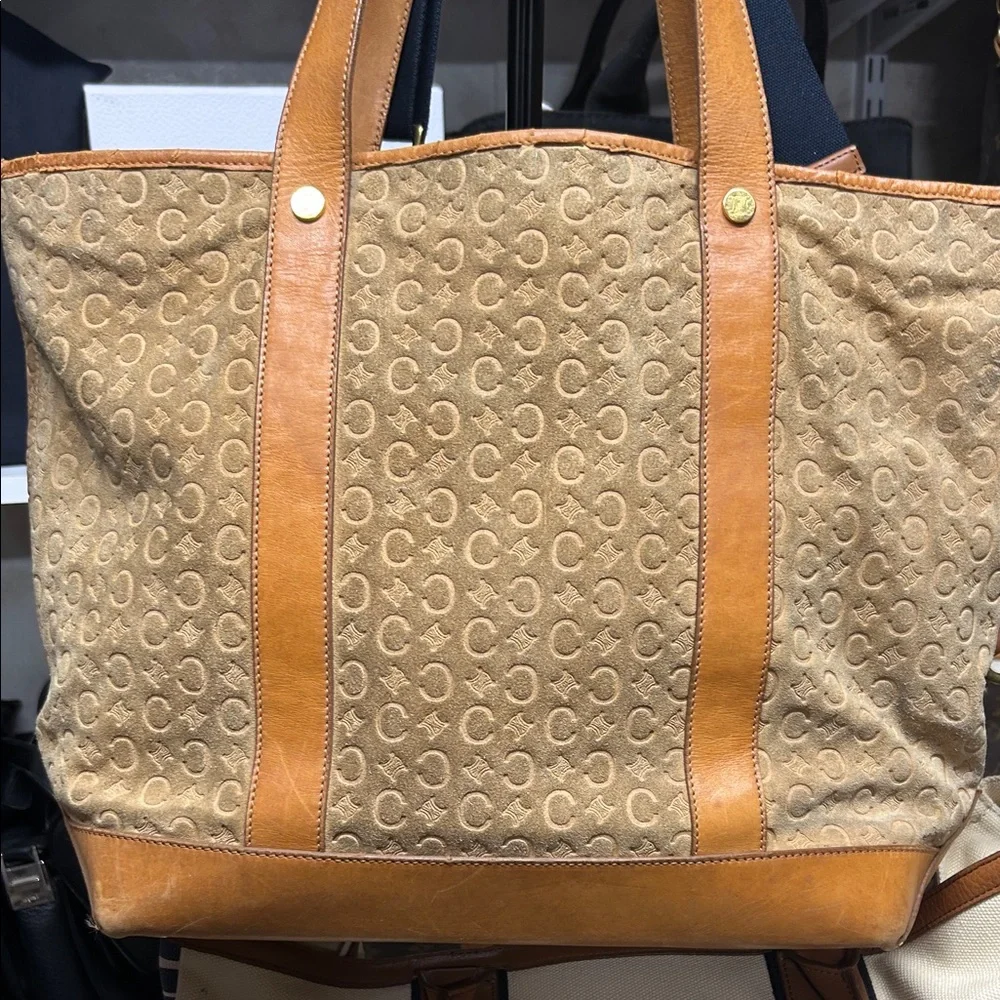 ❤️Sold❤️Celine Macadam suede leather embossed Tote Bag - Picture 3 of 8
